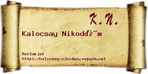 Kalocsay Nikodém névjegykártya